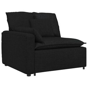 vidaXL modulārs dīvāna roku balstu gala modulis ar spilveniem, melns, 100 cm