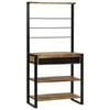 vidaXL Virtuves plaukts Brūna un melna 80 x 40 x 160 cm