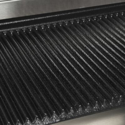 vidaXL panini grils ar rievotu virsmu, tērauds, 1800 W, 31x30,5x20 cm