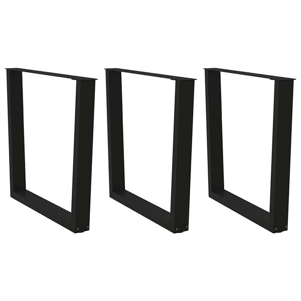 vidaXL ēdamgalda kājas, 2 gab., V-veida, melnas, 80x(72-73,3) cm, tērauds