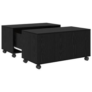 vidaXL Kafijas galdiņ&scaron; Melns ozolkoks 75 x 75 x 38 cm