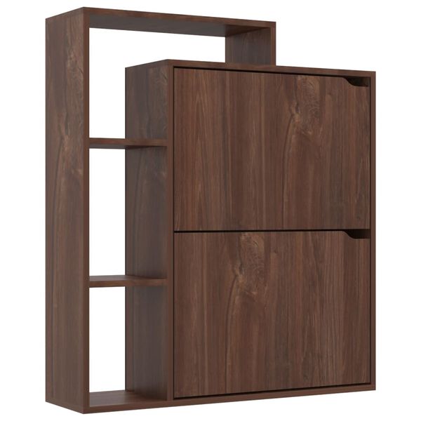 vidaXL apavu skapītis, ozolkoka krāsa, 79,5x24x90,5 cm, skaidu plāksne