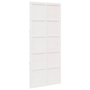 vidaXL &Scaron;ķūņa durvis Balts 90 x 2,5 x 208 cm Priedes masīvkoks