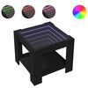 vidaXL kafijas galdiņ&scaron; ar LED, melns, 53x53x45 cm, inženierijas koks