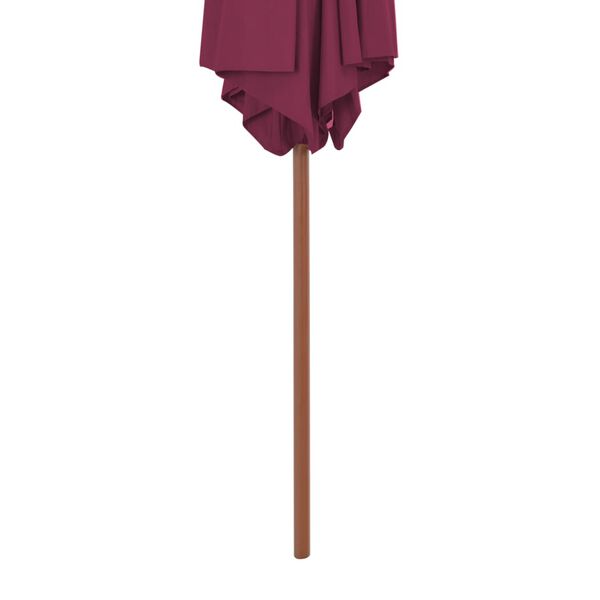 vidaXL dārza saulessargs ar koka kātu, 270 cm, bordo sarkans