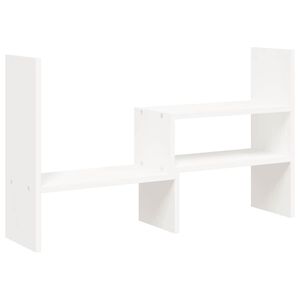 vidaXL monitora paliktnis, balts, (39-72)x17x43 cm, priedes masīvkoks