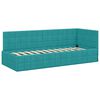 vidaXL Stūra gultas rāmis Tirkīzzila 80 cm x 200 cm Samts