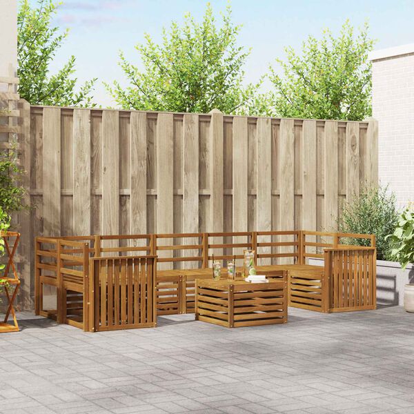 vidaXL Dīvāna komplekti 8 pcs Dabiska Cietā akācijas koks