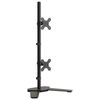 vidaXL dubultais monitora statīvs, melns, tērauds, VESA, 75/100 mm