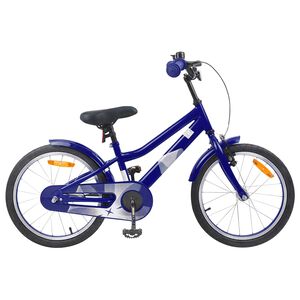 vidaXL Bērnu Velosipēds 18 Collas 5-7 gadiem Tum&scaron;i zils