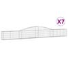 vidaXL arkveida gabiona grozi, 7 gb., 400x30x40/60 cm, cinkota dzelzs