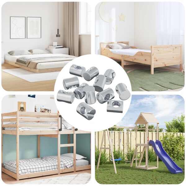 vidaXL Cilindra uzgriežņi 3462 pcs Sudraba M6 x 13 mm Metāls