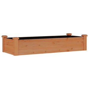 vidaXL augstā puķu kaste ar ieliktni, 120x45x25 cm, egles masīvkoks