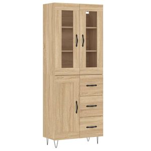 vidaXL augstais skapis, ozolkoka, 69,5x34x180 cm, inženierijas koks