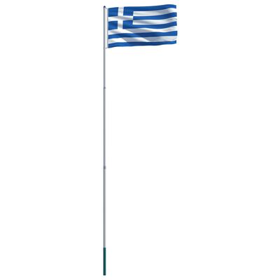 vidaXL Grieķijas karogs un karoga masts, alumīnijs, 6 m
