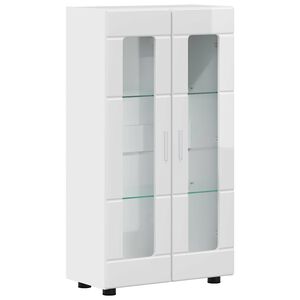 vidaXL Puse FLORIN 55,5 x 29 x 100 cm Augsta spīduma baltā krāsa