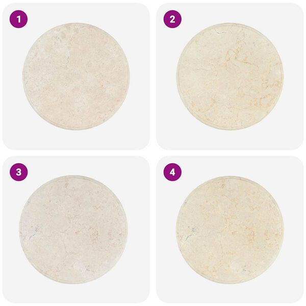 vidaXL galda virsma, Ø50x2,5 cm, krēmkrāsas marmors