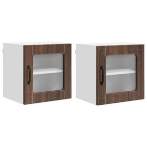 vidaXL Trauku ma&scaron;īnas panelis 2 pcs Brūns ozols 40 x 31 x 40 cm