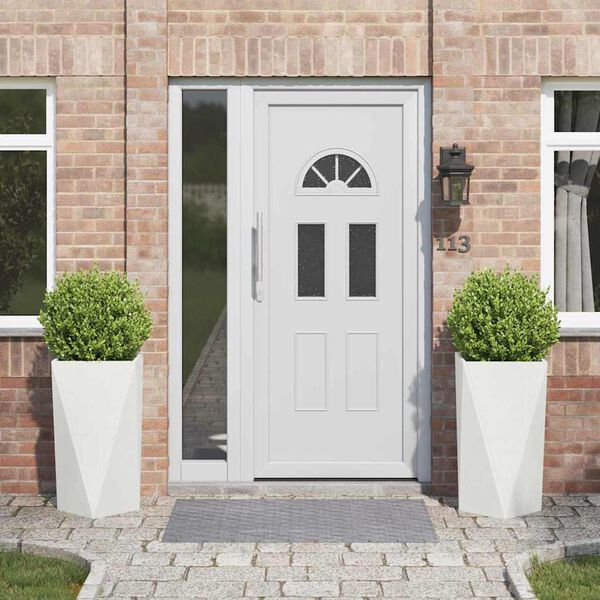 vidaXL Puķu kaste 2 pcs Balts 40 x 40 x 75 cm Tērauds