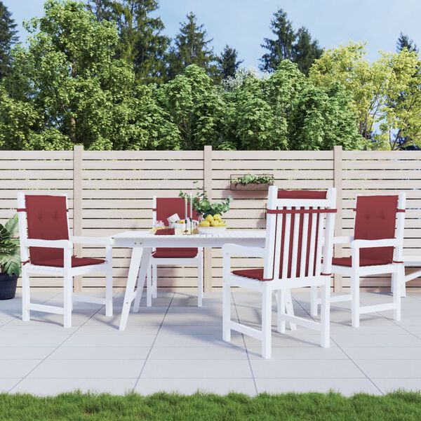 vidaXL dārza krēslu spilveni, 4 gab., vīnsarkani, 100x50x4 cm, audums