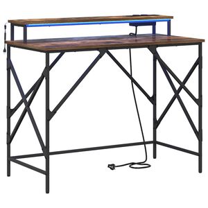 vidaXL Galds Dūmaka ozols 100 x 50 x 86,5 cm Inženierijas koks