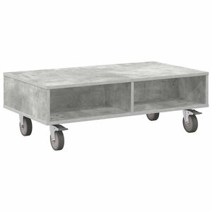 vidaXL Dīvāna galds ar riteņiem Betona pelēks 90 x 50 x 30 cm