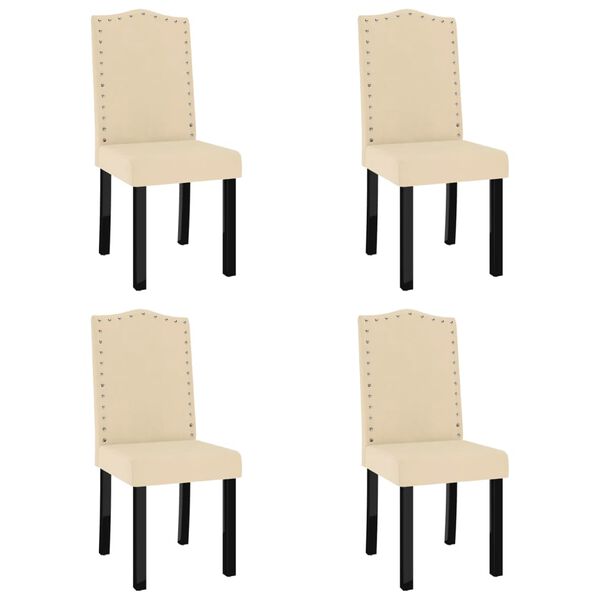 vidaXL virtuves krēsli, 4 gab., krēmkrāsas samts