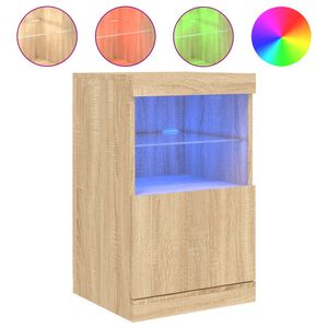 vidaXL kumode ar LED lampiņām, ozolkoka krāsa, 41x37x67 cm