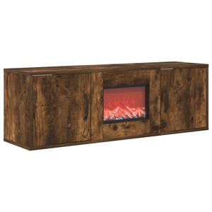 vidaXL Elektriskais kamīns Kūpināts ozols 110 x 30 x 36,5 cm