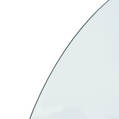 vidaXL kamīna plāksne, pusapaļa, stikls, 1000x500 mm
