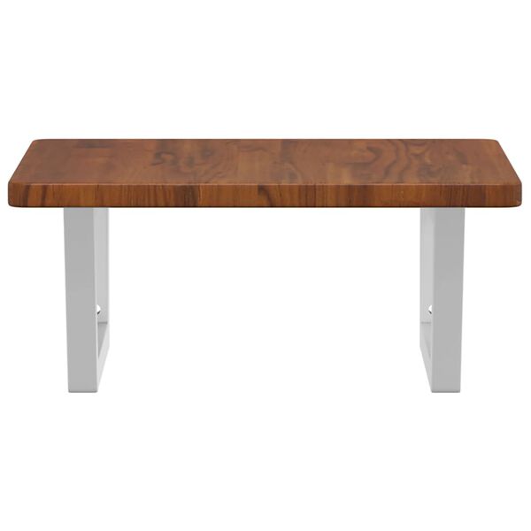 vidaXL izlietnes plaukts, stiprināms pie sienas, tērauds, ozola koks