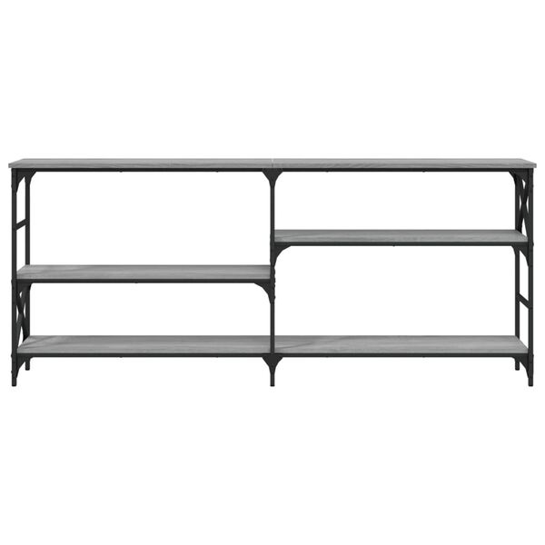 vidaXL konsoles galdiņ&scaron;, pelēcīgs, 180x29x76,5 cm, inženierijas koks