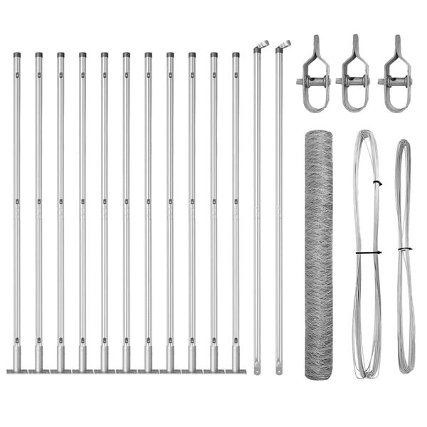vidaXL Žoga āķis Sudraba 25 x 1 m (50 mm acs) Tērauds