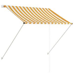 vidaXL markīze, 150x150 cm, sarullējama, dzeltena ar baltu