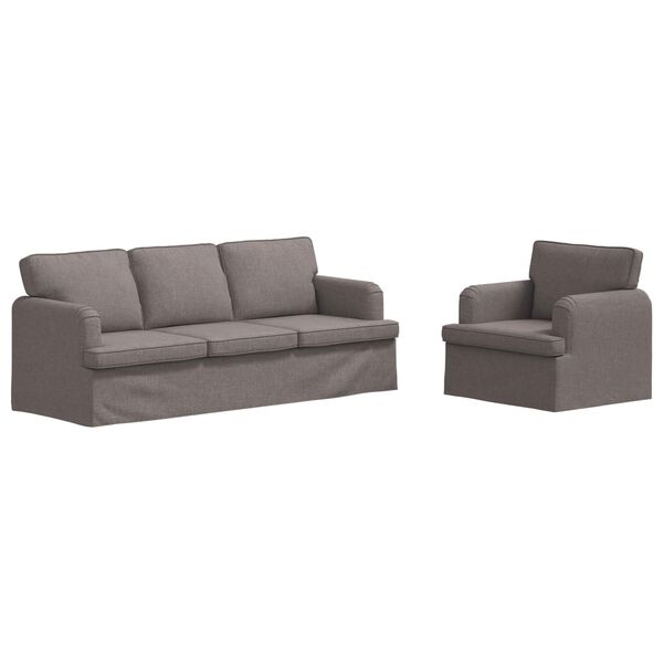 vidaXL Dīvāns 2 pcs Pelēkbrūna 144 x 80 x 85 cm audums