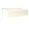 vidaXL markīze ar žalūziju, LED, vēja sensoru, 6x3 m, krēmkrāsas