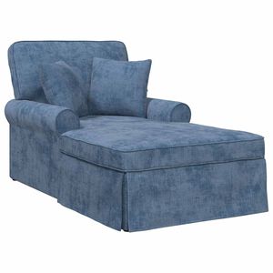 vidaXL &Scaron;ezlongs ar svārkiem ar spilvenu Zila 157 x 91 x 91 cm ARES