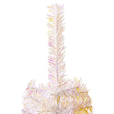 vidaXL mākslīgā Ziemassvētku egle, zaigojoši zaru gali, balta, 210 cm