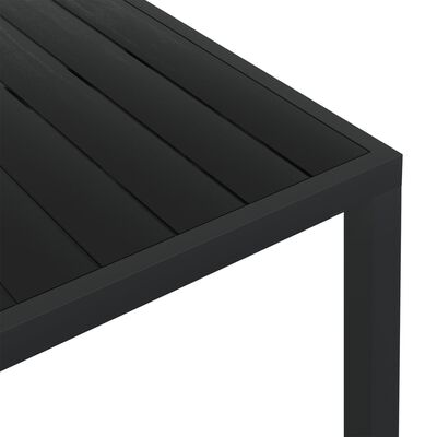 vidaXL dārza galds, melns, 150x90x74 cm, alumīnijs un WPC