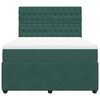 vidaXL atsperu gulta ar matraci, tumši zaļš samts, 140x200 cm