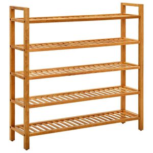 vidaXL apavu skapis ar 5 plauktiem, 100x27x100 cm, ozola masīvkoks