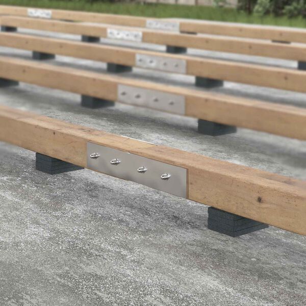 vidaXL Gumijas granulu terases paklājs Melns 6 x 9 x 1 cm Gumija