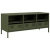 vidaXL TV skapītis, zaļ&scaron;, 101,5x39x43,5 cm, auksti velmēts tērauds