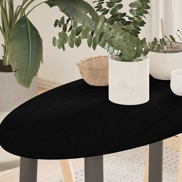 vidaXL galda virsma, tumši brūna, 80x40x2 cm, ozola masīvkoks, ovāls