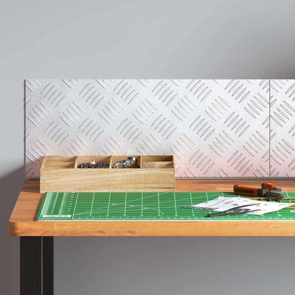 vidaXL Trepju paklājs Taisnstūra 2 pcs Sudraba 50 x 20 cm Alumīnijs