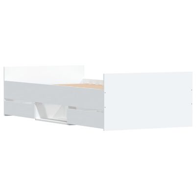 vidaXL gultas rāmis ar galvgali un kājgali, balts, 90x190 cm