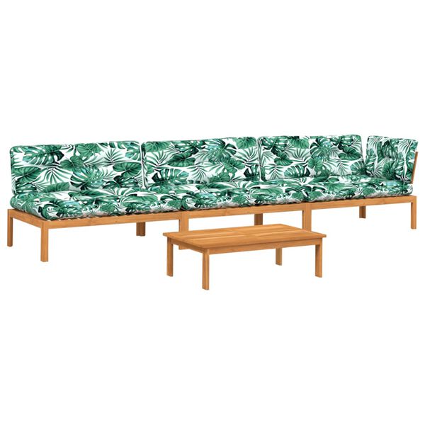 vidaXL 4-daļīgs dārza pale&scaron;u dīvāna komplekts ar matračiem, akācija