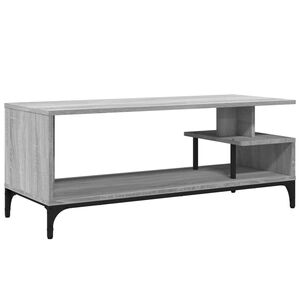 vidaXL TV skapītis, pelēks, 102x40x41 cm, inženierijas koks, tērauds