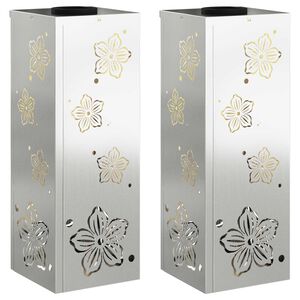 vidaXL Saules LED ceļa gaisma 2 pcs Sudraba Cinkots tērauds