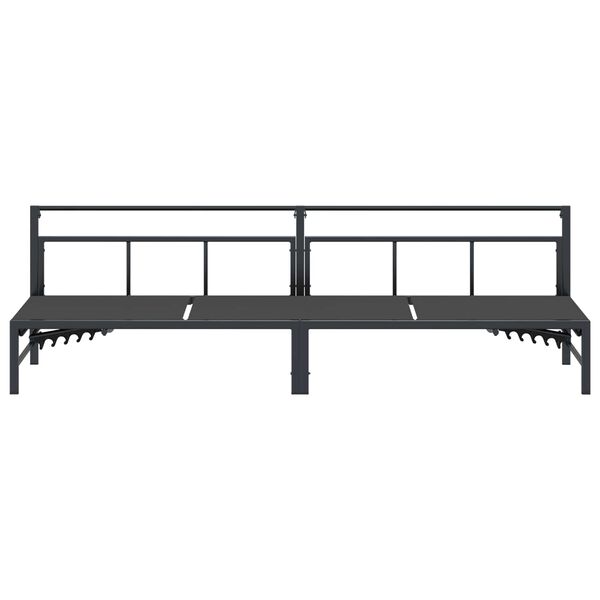 vidaXL Sauļo&scaron;anās krēsls Melns 200 x 62 x 59,5 cm Tekstilēna